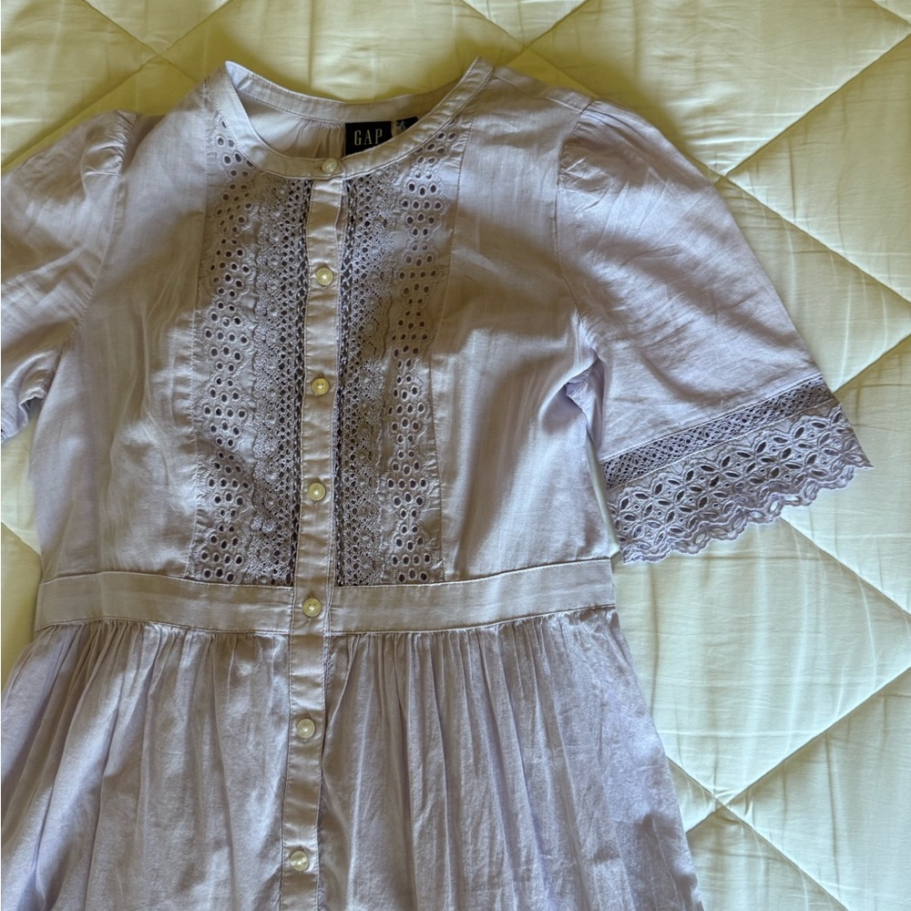 GAP Lavender Lace Button-Down Dress